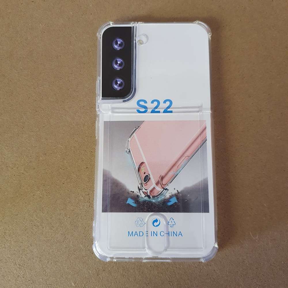 Soft TPU Clear Case With Card Slot - For Samsung S22 - mosaccessories